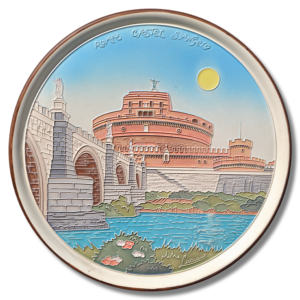 Piatto in ceramica con Castel S.Angelo cm Ø 40