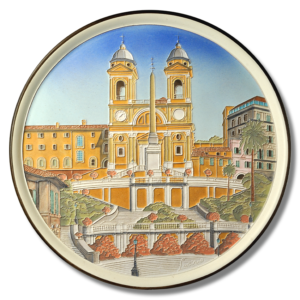 Piatto in ceramica con Trinità dei Monti cm Ø 40