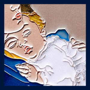 Creazioni Luciano, MADONNINA, Madonna del riposo cm 20x30 matt, in ceramica a rilievo, handmade in italy - immagine 2