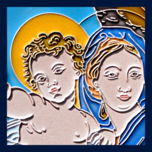 Quadretto in ceramica con Madonna del sorriso - immagine 2