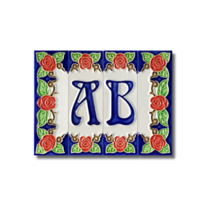 CREAZIONI LUCIANO, Lettere civiche "LIBERTY MIGNON", in Ceramica a rilievo, 3,3x10 CM, ORIGINAL DESIGN, Handmade in Italy