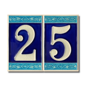CREAZIONI LUCIANO Numeri civici "GRECA LUMINESCENTI", in Ceramica a rilievo, 7x11 CM, Handmade in Italy