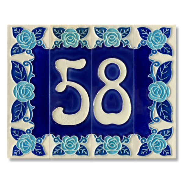 CREAZIONI LUCIANO, Numeri civici "LIBERTY LUMINESCENTI", in Ceramica a rilievo, 4,7x15 cm, Handmade in Italy