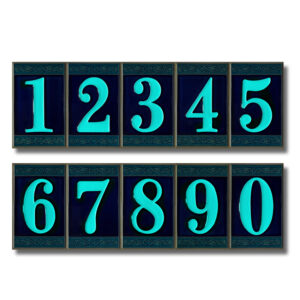 "GREEK KEY LUMINESCENT" Civic Numbers, in relief ceramic, 7x11 CM (2,7'' x 4,3''), Handmade in Italy - Image 5