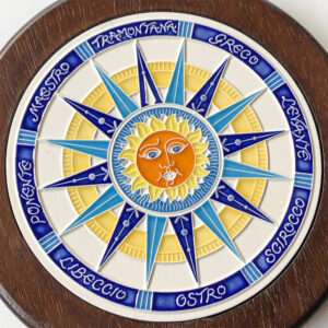 CREAZIONI LUCIANO, ROSA DEI VENTI SOLE, cm Ø15 in Ceramica a rilievo, Handmade in Italy - immagine 4