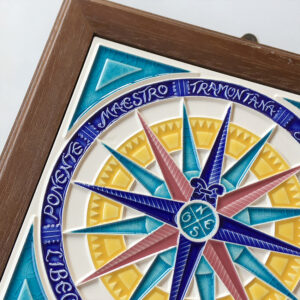 COMPASS ROSE, 6"X6" ,Relief Ceramic Tilework, Handmade in Italy - Image 5