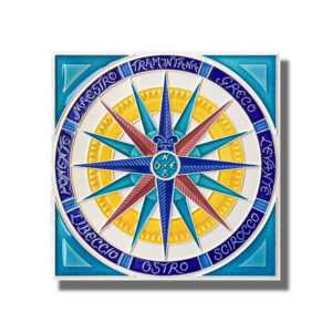 CREAZIONI LUCIANO, ROSA DEI VENTI, cm 20x20 in Ceramica a rilievo, Handmade in Italy - immagine 2